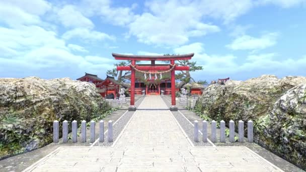 Rendering Van Shinto Heiligdom — Stockvideo