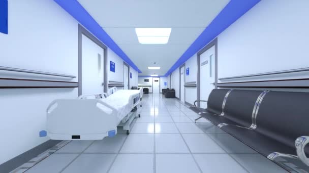 Vykreslování Chodbě Nemocnice — Stock video