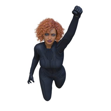 bir kadın savaşçı 3D render