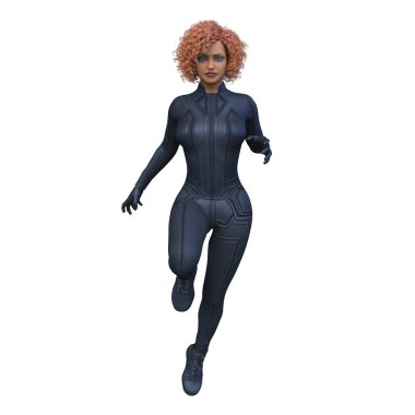 bir kadın savaşçı 3D render