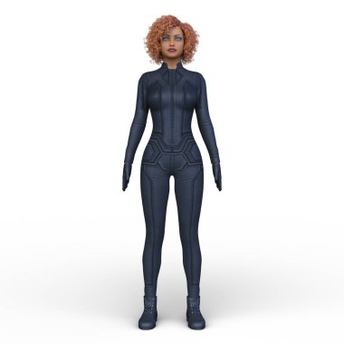 bir kadın savaşçı 3D render