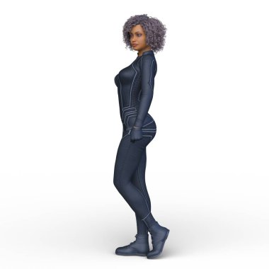 bir kadın savaşçı 3D render