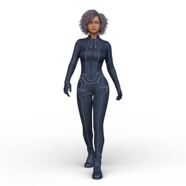 bir kadın savaşçı 3D render