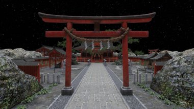 Shinto türbesinin 3 boyutlu canlandırması