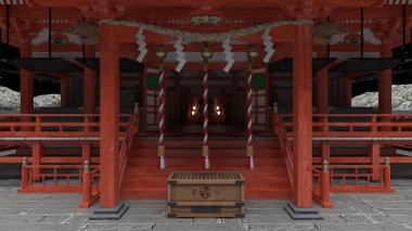 Shinto türbesinin 3 boyutlu canlandırması