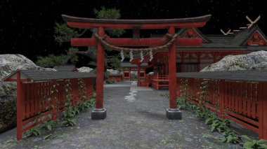 Shinto türbesinin 3 boyutlu canlandırması