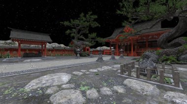 Shinto türbesinin 3 boyutlu canlandırması