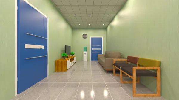 Rendering Hospital Corridor — Stock Photo, Image