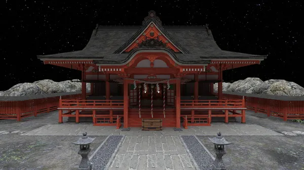 神社の3Dレンダリング — ストック写真
