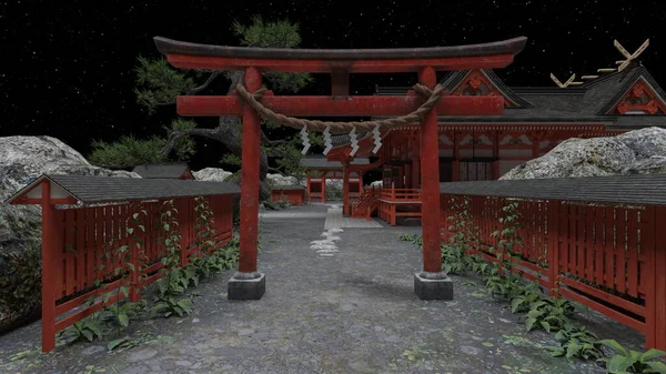 Shinto türbesinin 3 boyutlu canlandırması