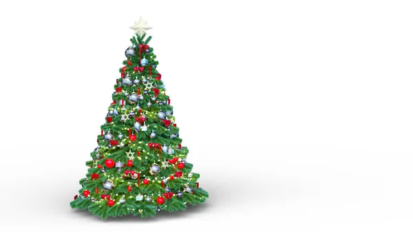 圣诞节圣诞树的3D渲染 — 图库照片