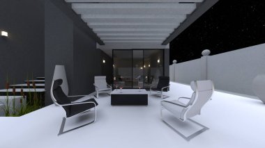 Balkonun 3 boyutlu yansıması