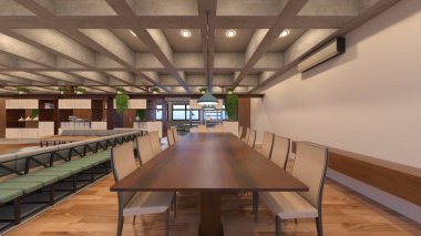 Oturma odasının 3 boyutlu görüntüsü