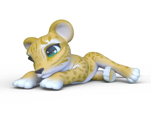 豹的3D渲染 — 图库照片
