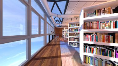 Kütüphanenin 3B görüntülemesi