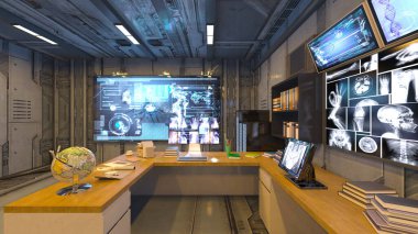 Çalışma odasının 3 boyutlu canlandırması