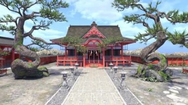 Shinto türbesinin 3 boyutlu canlandırması