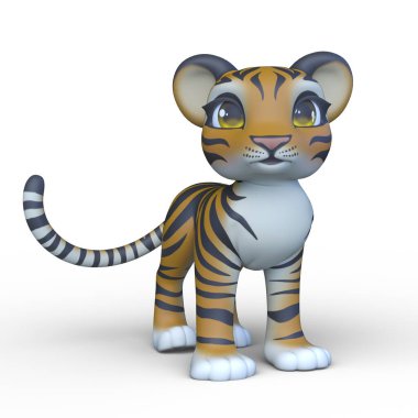 Bir kaplanın 3 boyutlu görüntüsü