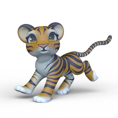 Bir kaplanın 3 boyutlu görüntüsü