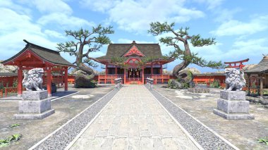 Shinto türbesinin 3 boyutlu canlandırması