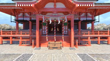 Shinto türbesinin 3 boyutlu canlandırması