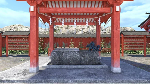 Shinto Türbesinin Boyutlu Canlandırması — Stok fotoğraf