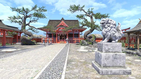 Återgivning Helgedomen Shinto — Stockfoto