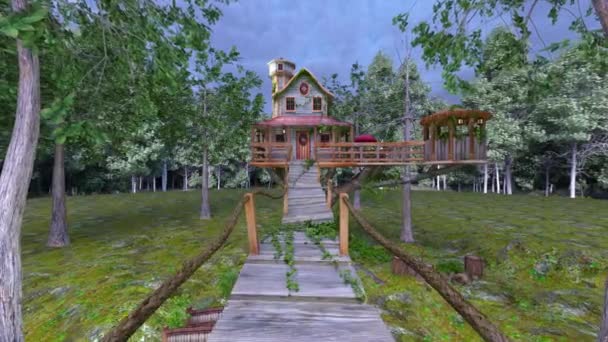 Rendering Della Casa Sull Albero — Video Stock