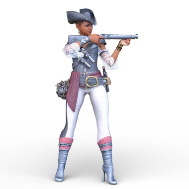 bir kadın savaşçı 3D render