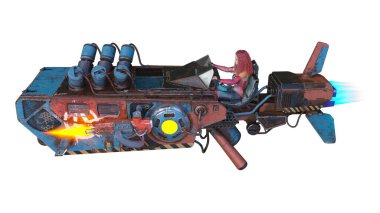 Bir kadın pilot ve uçağın 3D görüntüsü 