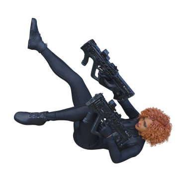 bir kadın savaşçı 3D render