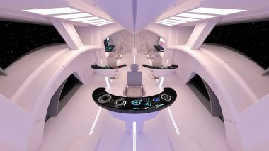 Uzay istasyonu peyzajının 3B görüntülemesi