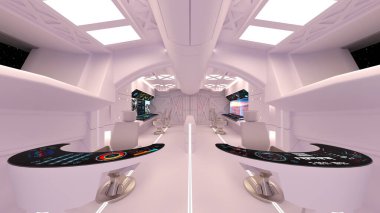 Uzay istasyonu peyzajının 3B görüntülemesi