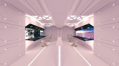 Uzay istasyonu peyzajının 3B görüntülemesi