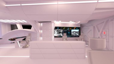 Uzay istasyonu peyzajının 3B görüntülemesi