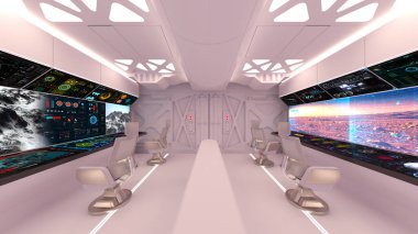 Uzay istasyonu peyzajının 3B görüntülemesi