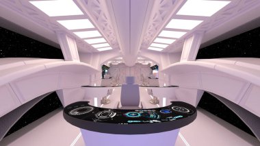 Uzay istasyonu peyzajının 3B görüntülemesi