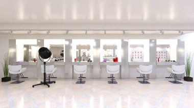 Kuaför salonunun 3B görüntüsü