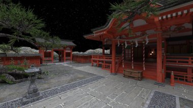 Shinto türbesinin 3 boyutlu canlandırması