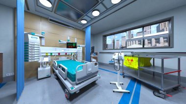 Yoğun bakım ünitesinin 3 boyutlu canlandırması