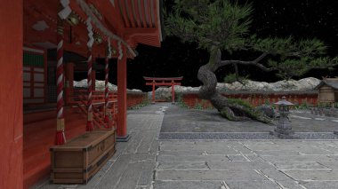 Shinto türbesinin 3 boyutlu canlandırması