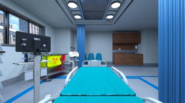 Yoğun bakım ünitesinin 3 boyutlu canlandırması