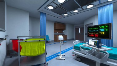 Yoğun bakım ünitesinin 3 boyutlu canlandırması