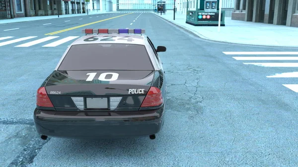 Darstellung Eines Polizeiautos — Stockfoto