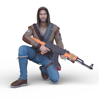 Bir savaşçının 3 boyutlu canlandırması