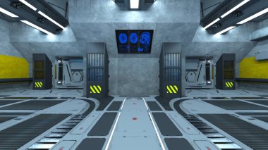 Uzay istasyonu peyzajının 3B görüntülemesi