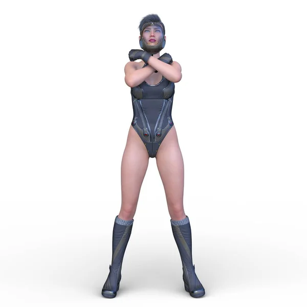 Rendering Female Warrior — Stock Photo, Image