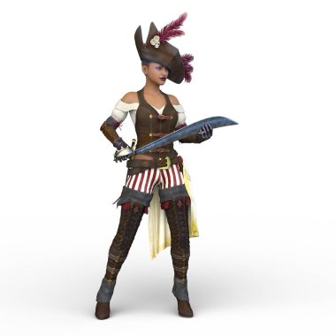 Dişi bir korsanın 3 boyutlu canlandırması