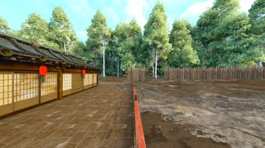 Japon köyünün 3D görüntüsü