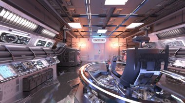 Uzay istasyonu peyzajının 3B görüntülemesi